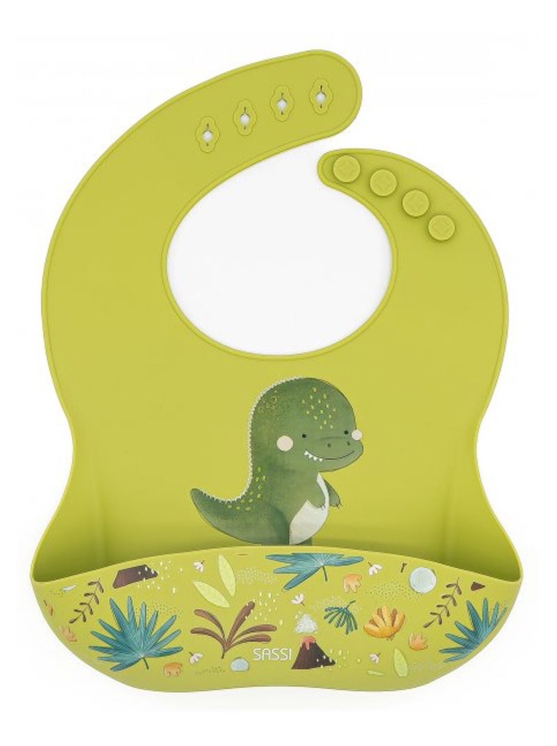 Bavoir récupérateur en silicone, Animaux Sassi Junior Vert clair - Kiabi