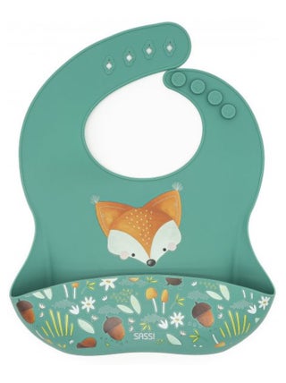 Bavoir récupérateur en silicone, Animaux Sassi Junior