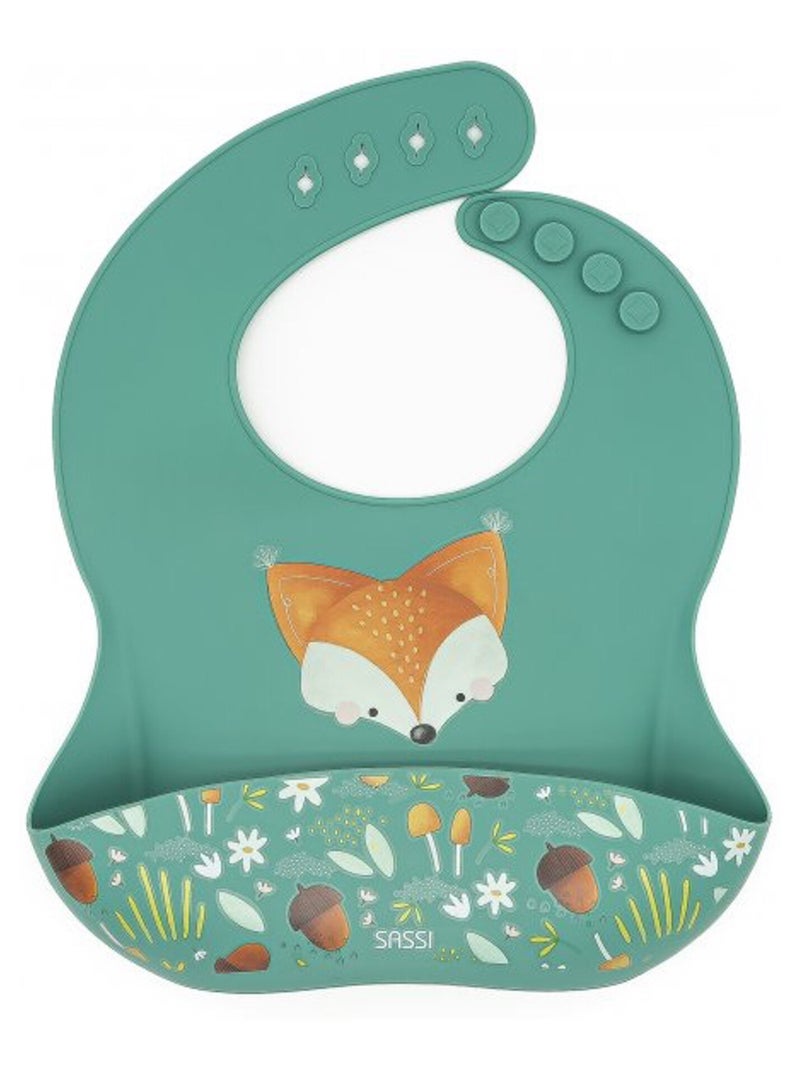Bavoir récupérateur en silicone, Animaux Sassi Junior Vert foncé - Kiabi