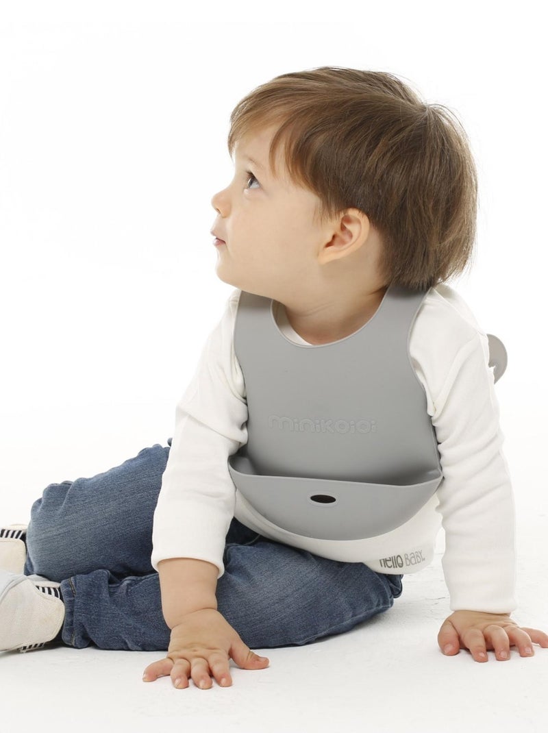 Bavoir récupérateur en silicone Minikoioi Marron caramel - Kiabi