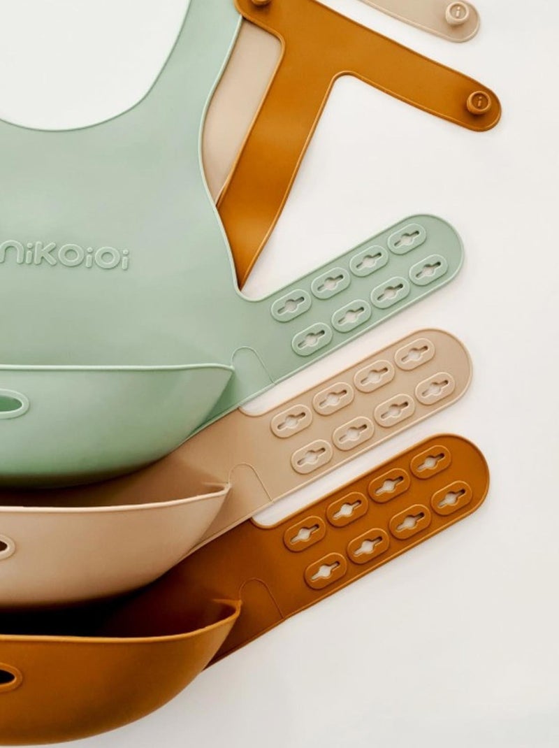 Bavoir récupérateur en silicone Minikoioi Marron caramel - Kiabi