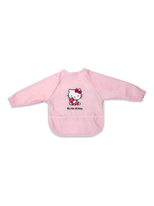 Bavoir Tablier Bébé Manches Longues - Hello Kitty - Tissu Imperméable Avec Poche - Kiabi