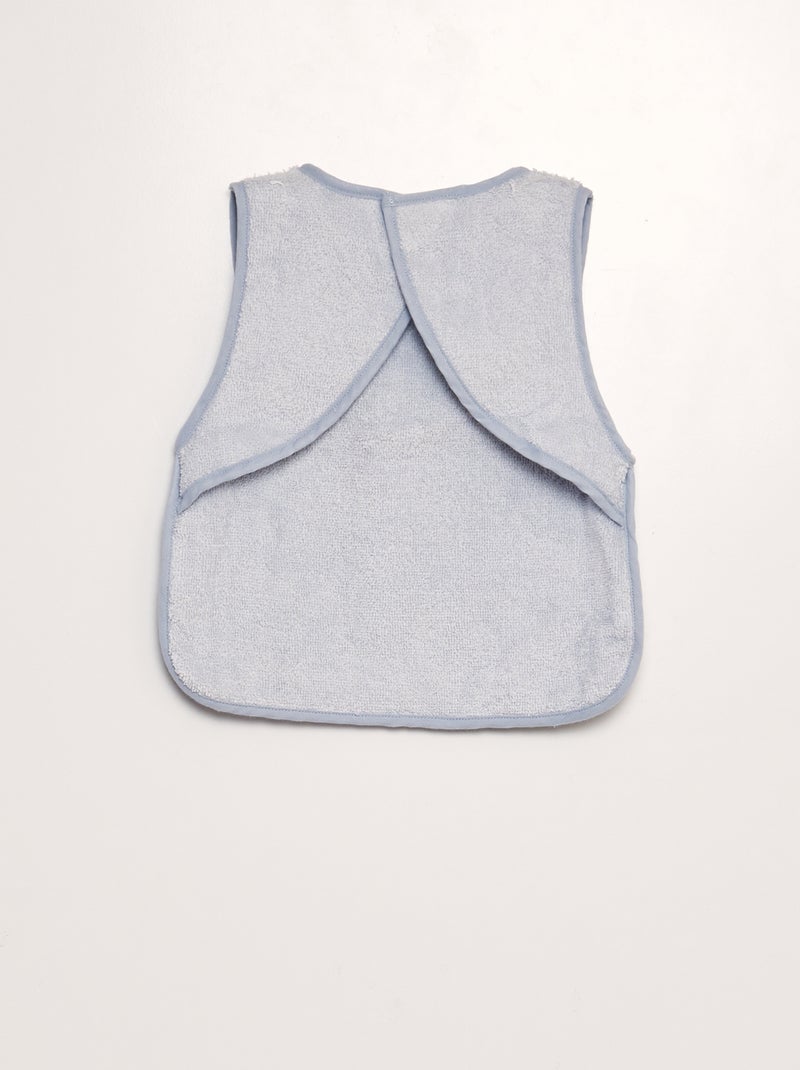 Bavoir tablier bi-matière Bleu - Kiabi