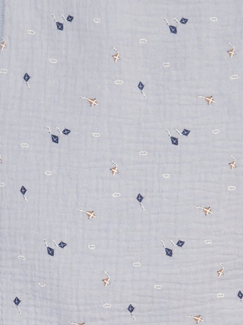 Bavoir tablier bi-matière Bleu - Kiabi