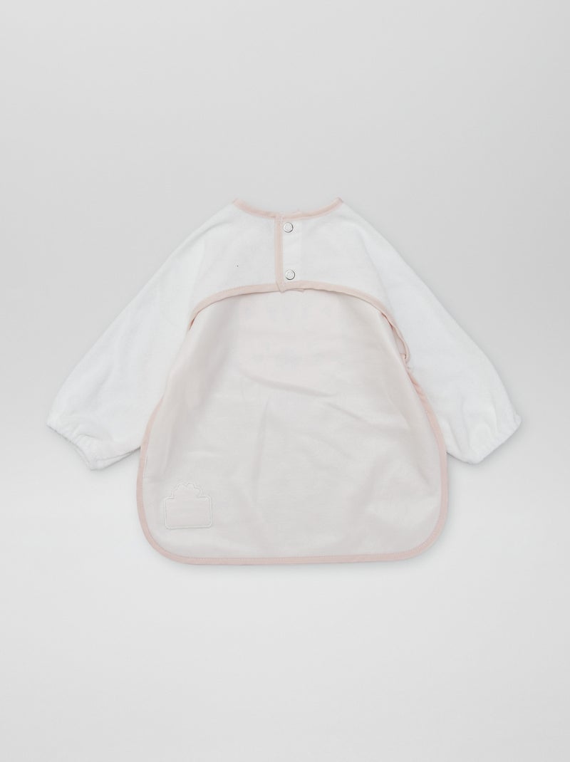 Bavoir tablier en éponge Blanc/rose - Kiabi
