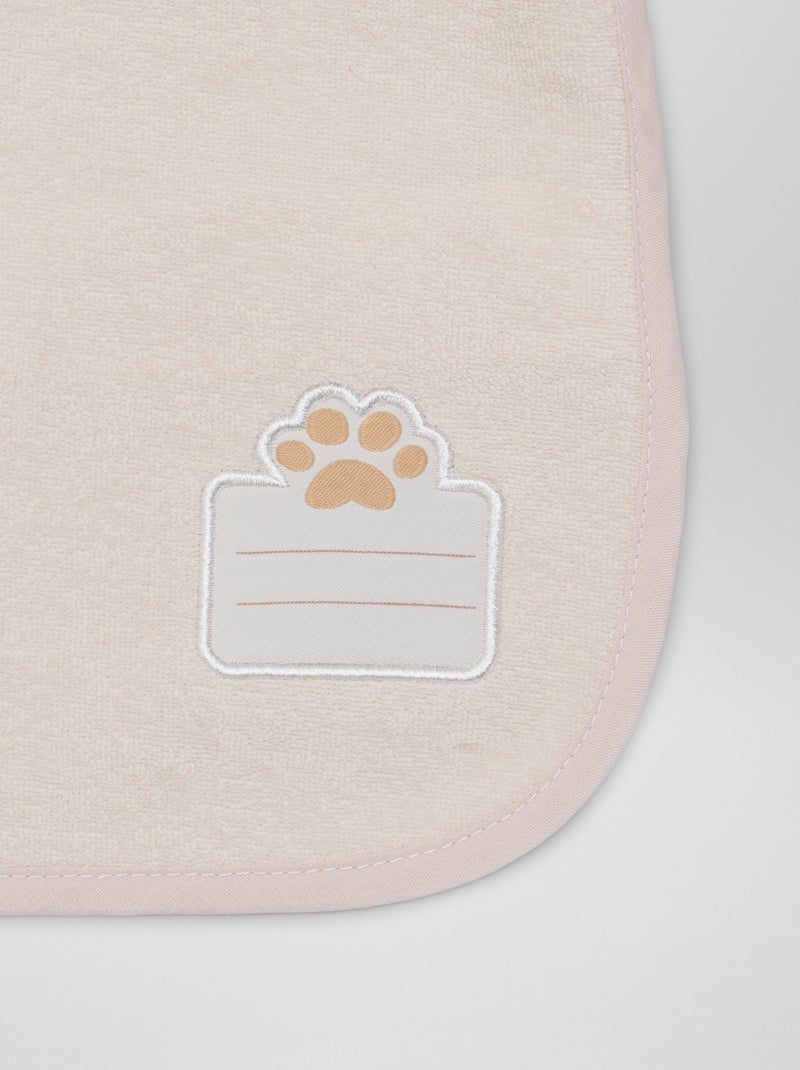 Bavoir tablier en éponge Blanc/rose - Kiabi