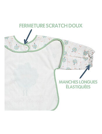 Bavoir tablier enduit 12 mois - Funny Dino - Babycalin