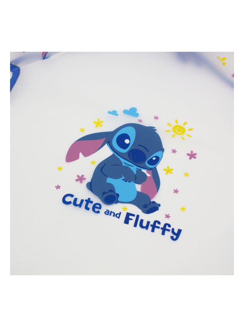 Bavoir tablier imperméable à manches longues 12 mois - Stitch - Babycalin Blanc Violet Bleu - Kiabi