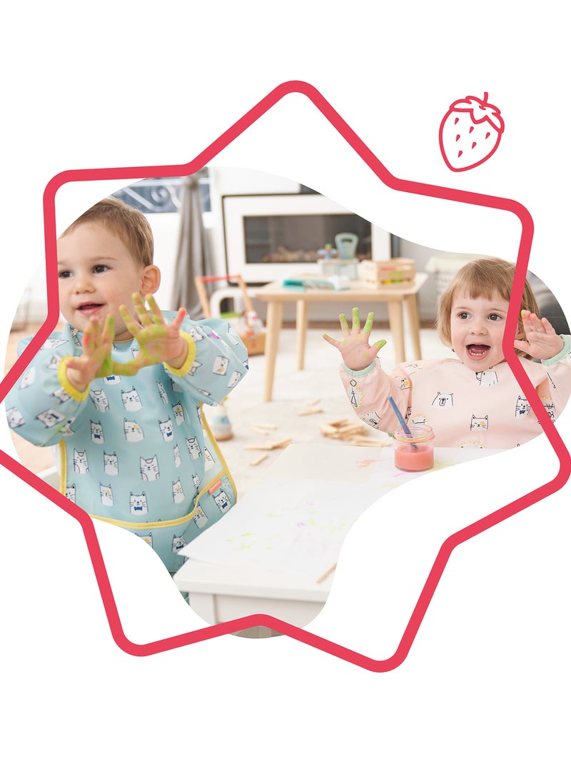 Bavoir tablier imperméable 'Badabulle' bleu - Kiabi