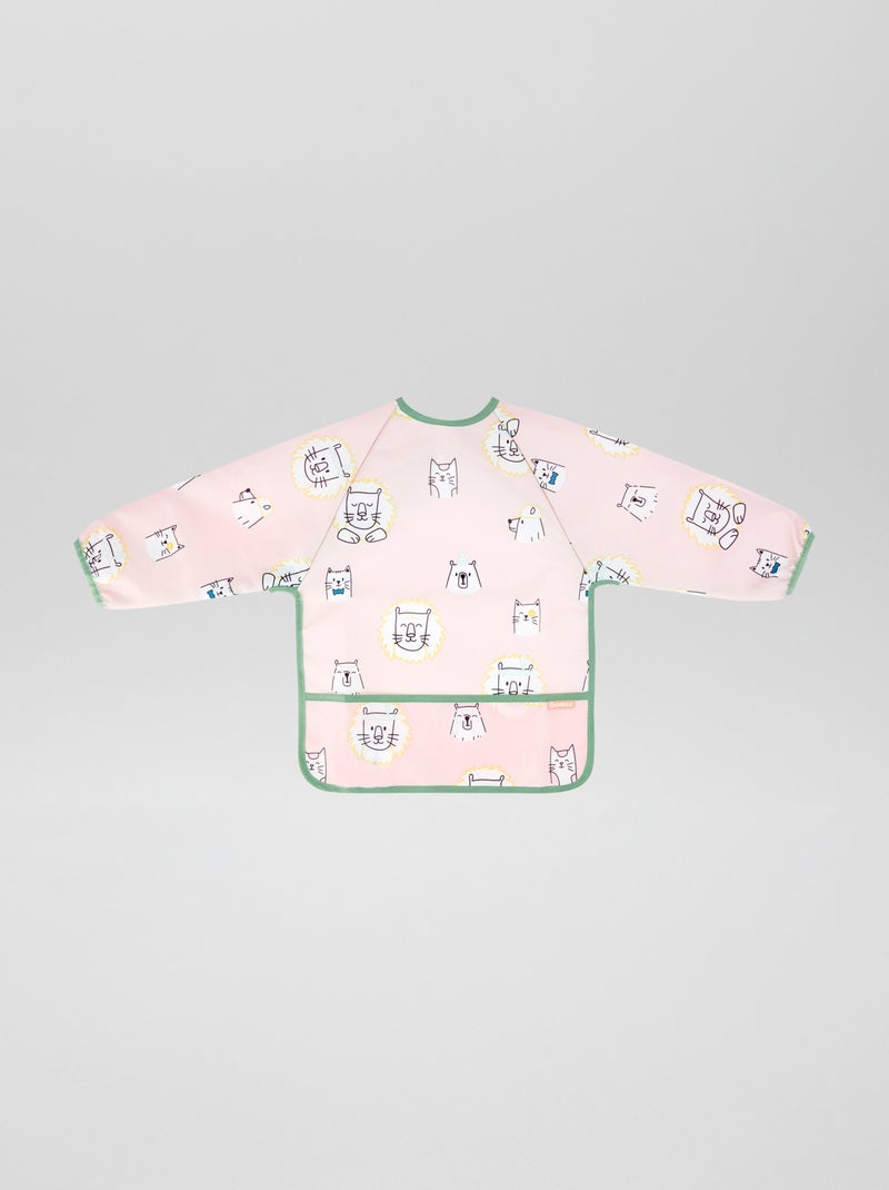 Bavoir tablier imperméable 'Badabulle' rose - Kiabi