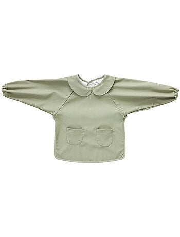 Bavoir-tablier imperméable manches longues 3-5 ans sauge
