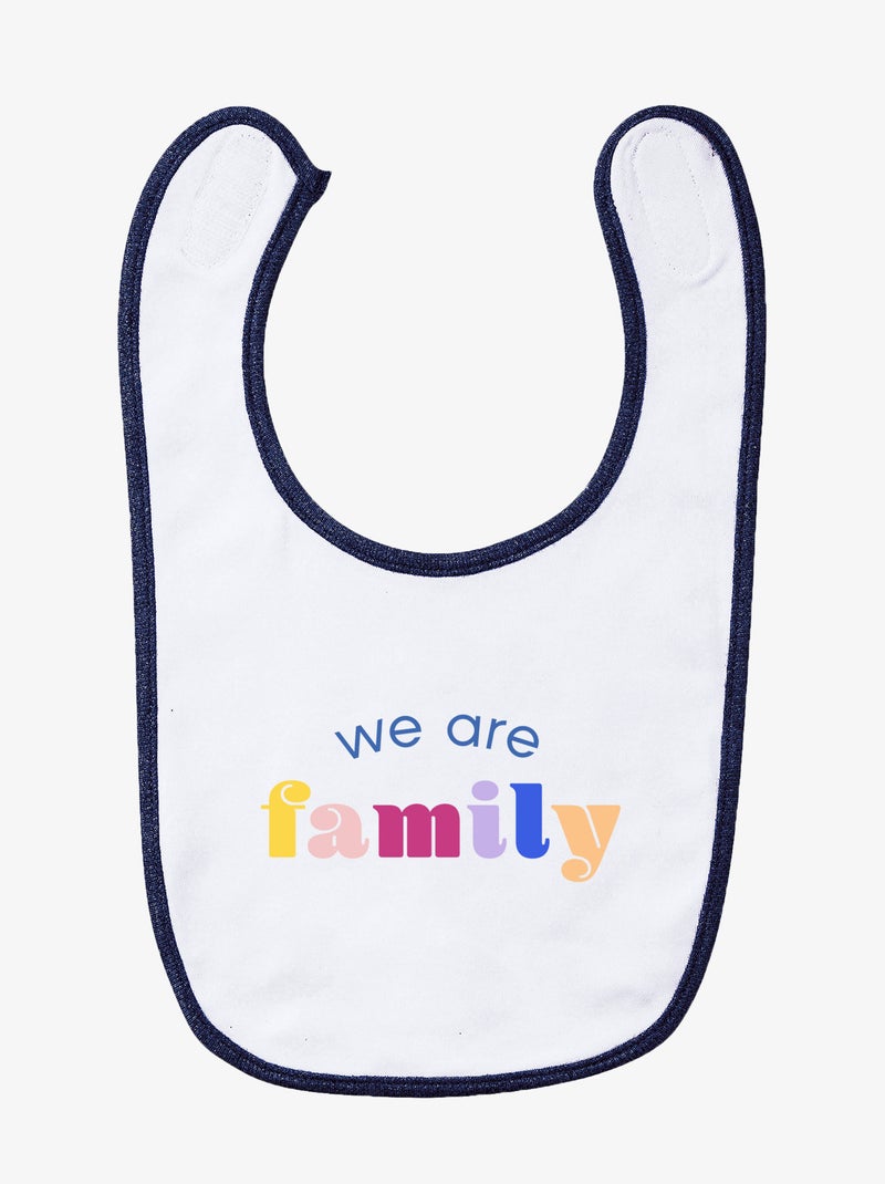 Bavoir WE ARE FAMILY Blanc - Kiabi