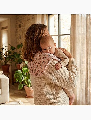 Bb & co - bavoir 2 en 1 (poncho et épaule) gaze de coton et bambou