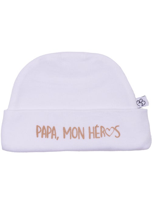 Bb & co - bonnet doublé pur coton papa mon héros - Kiabi Bb & co - bonnet doublé pur coton papa mon héros - Kiabi