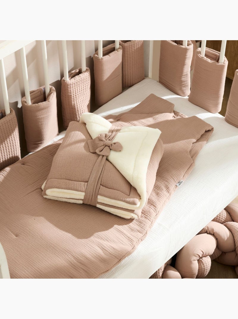Bb & co - couverture peluche double gaze et microfibre (70x100 cm) Marron - Kiabi