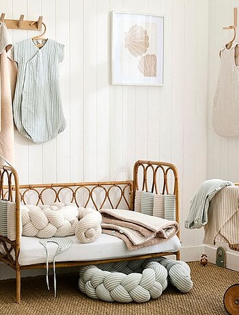 Bb & co - gigoteuse hiver ouatinée beige rayée galet tog 3,3