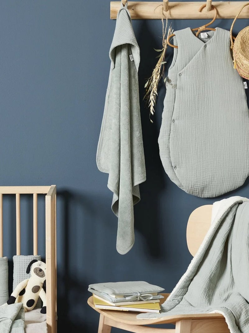 BB&CO | Peignoir bébé et enfant à capuche en bambou Vert d'eau - Kiabi