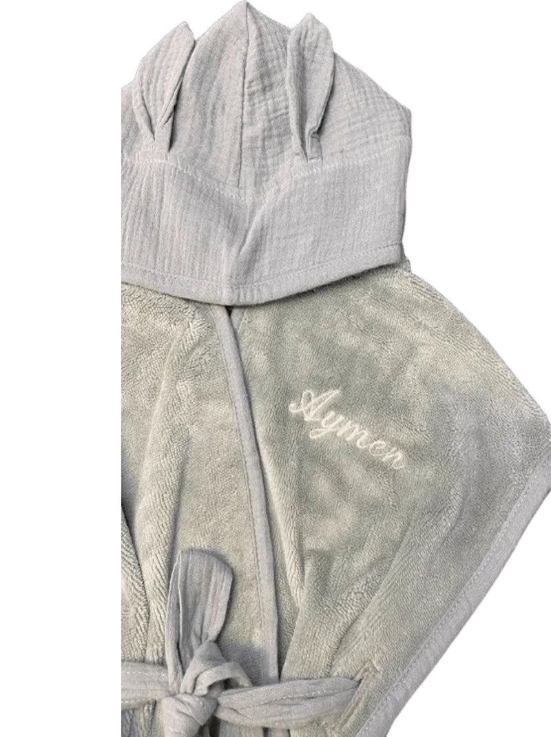 BB&CO | Peignoir bébé et enfant à capuche en bambou Vert d'eau - Kiabi