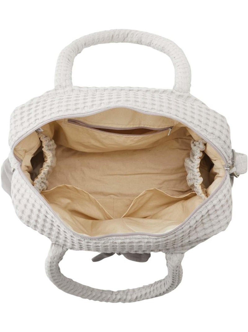BB&CO | Sac à langer en coton gaufré Gris - Kiabi
