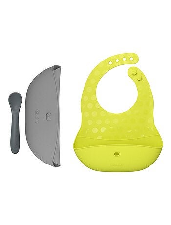 BBLUV - Ensemble 2 bavoirs et cuillère en silicone