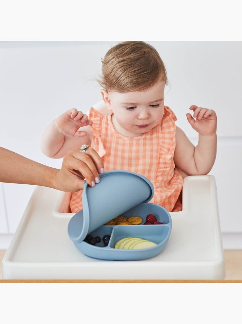 B.Box | Assiette bébé silicone ventouse avec couvercle Bleu - Kiabi