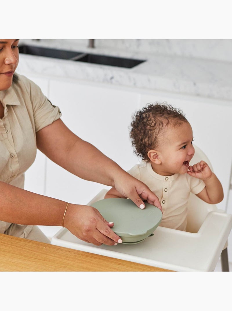 B.Box | Assiette bébé silicone ventouse avec couvercle Vert - Kiabi