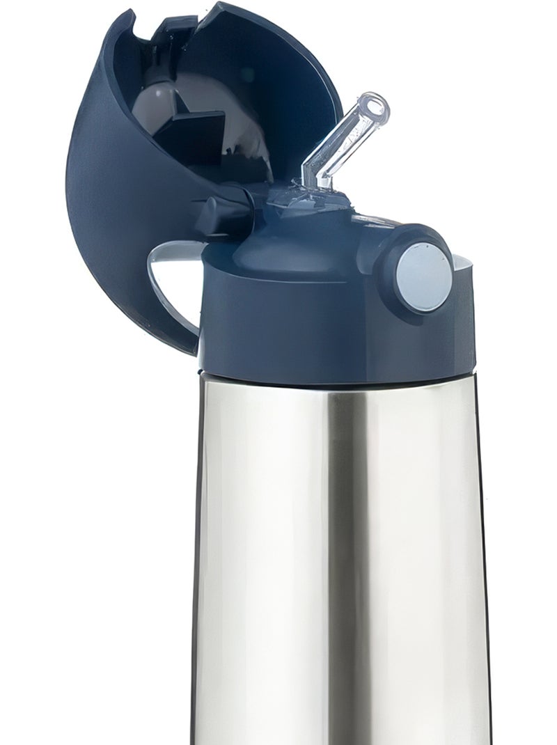 B.Box | Gourde isotherme en inox avec paille 500 ml Bleu - Kiabi