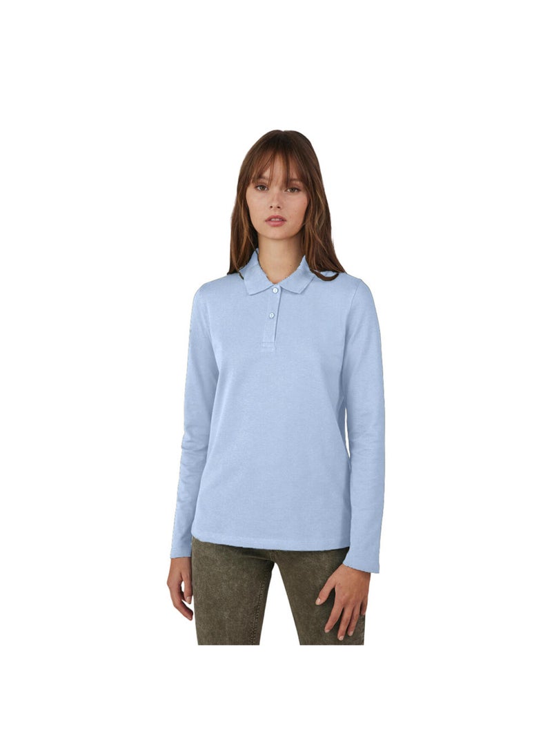 B&C - Chemisier manches longues MY POLO Bleu clair - Kiabi