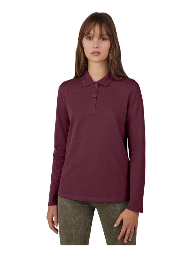 B&C - Chemisier manches longues MY POLO Bordeaux - Kiabi