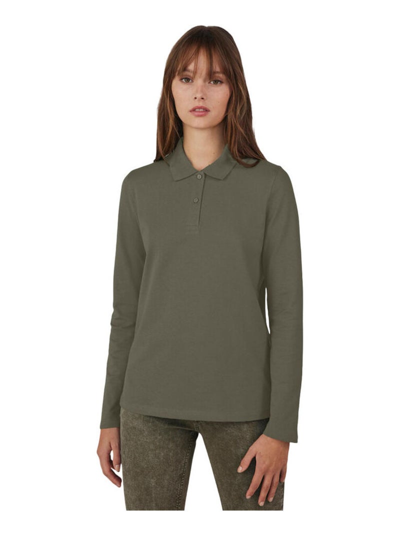 B&C - Chemisier manches longues MY POLO Kaki - Kiabi