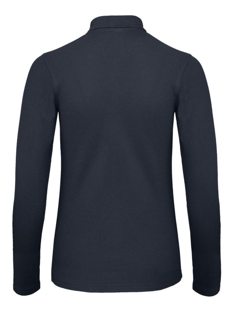 B&C - Polo manches longues ID.001 Bleu marine - Kiabi
