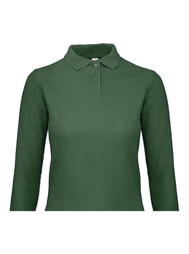 B&C - Polo manches longues ID.001 Vert bouteille - Kiabi