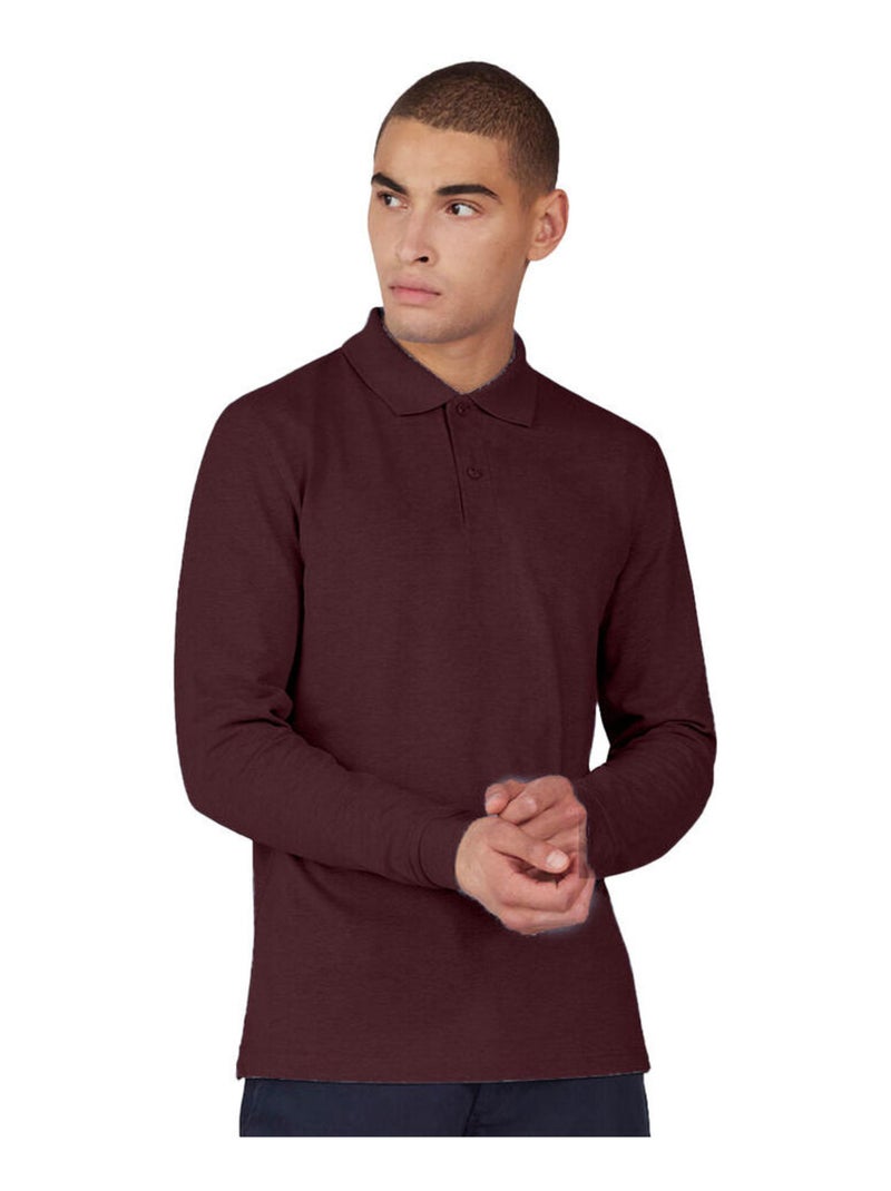 B&C - Polo manches longues MY Bordeaux - Kiabi