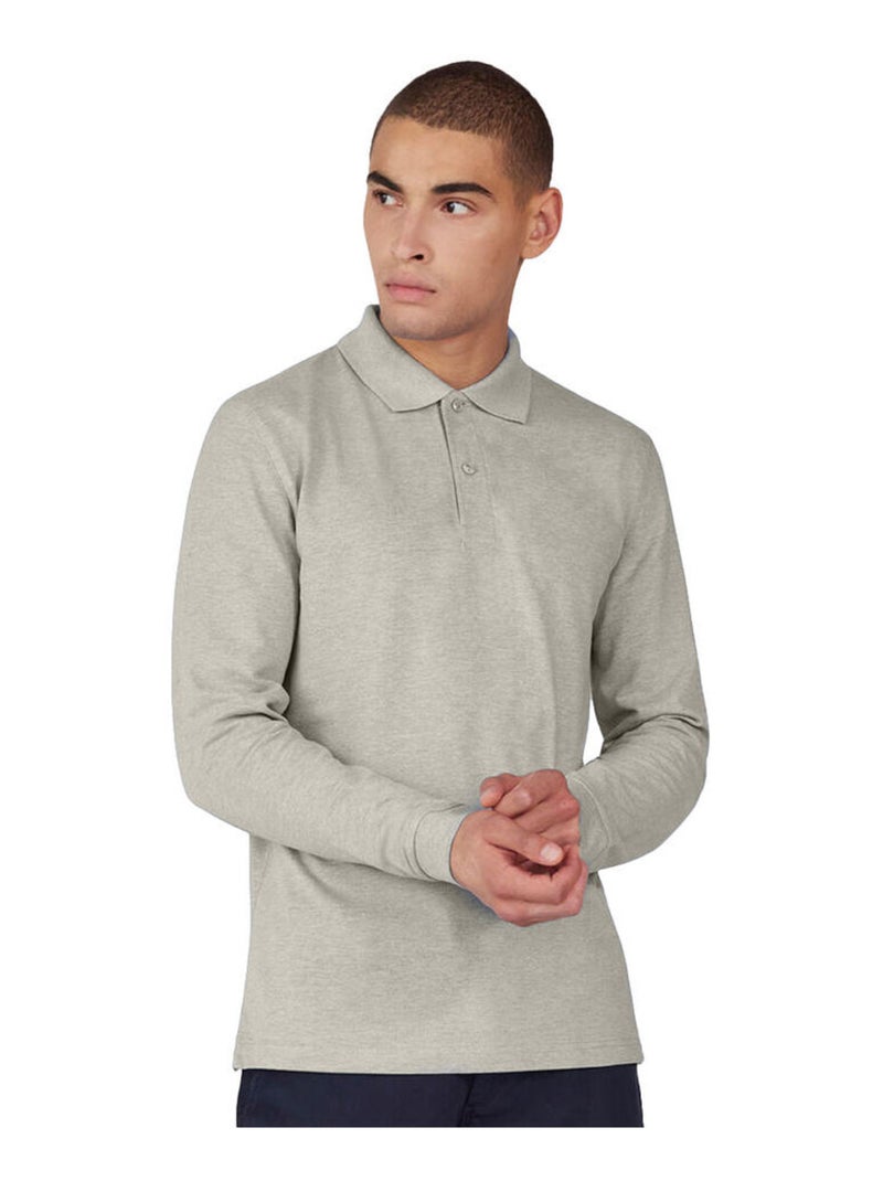 B&C - Polo manches longues MY Gris Gris clair - Kiabi