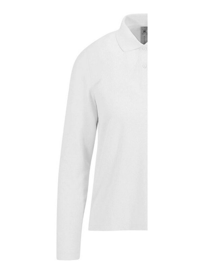 B&C - Polo manches longues MY POLO Blanc - Kiabi