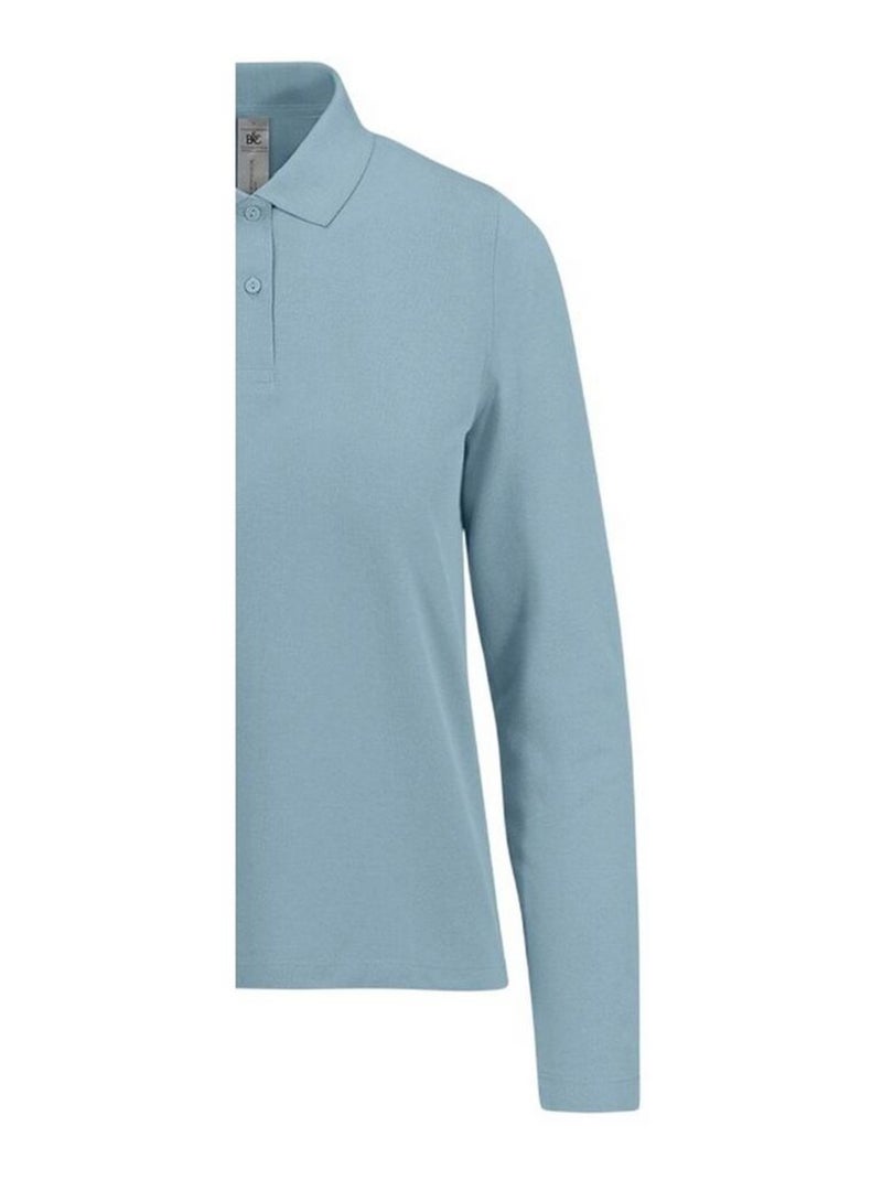 B&C - Polo manches longues MY POLO Bleu - Kiabi