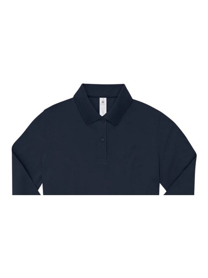 B&C - Polo manches longues MY POLO Bleu marine - Kiabi