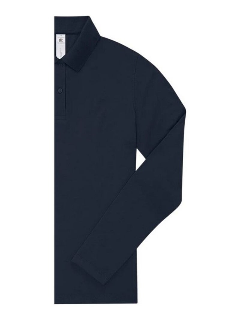 B&C - Polo manches longues MY POLO Bleu marine - Kiabi