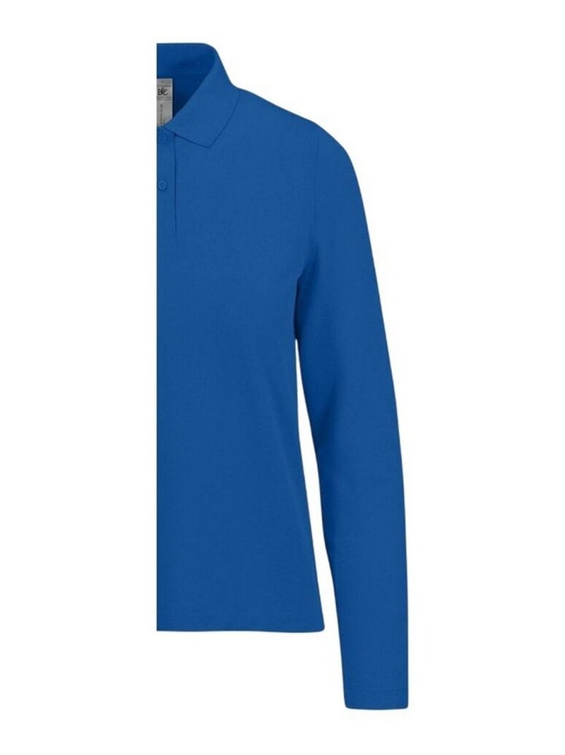 B&C - Polo manches longues MY POLO Bleu roi - Kiabi