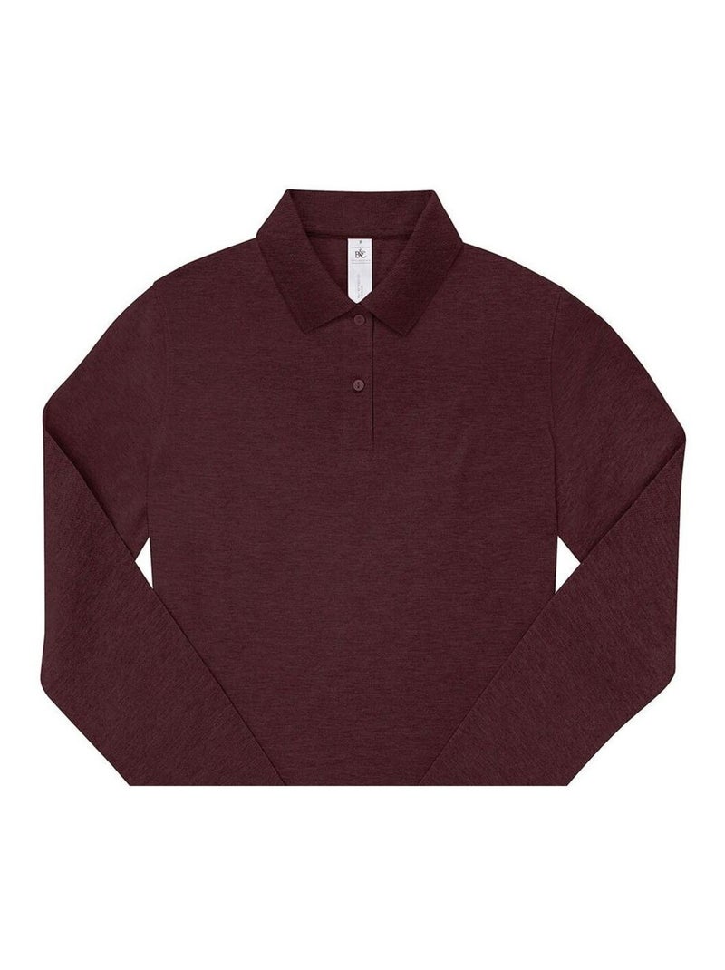B&C - Polo manches longues MY POLO Bordeaux - Kiabi
