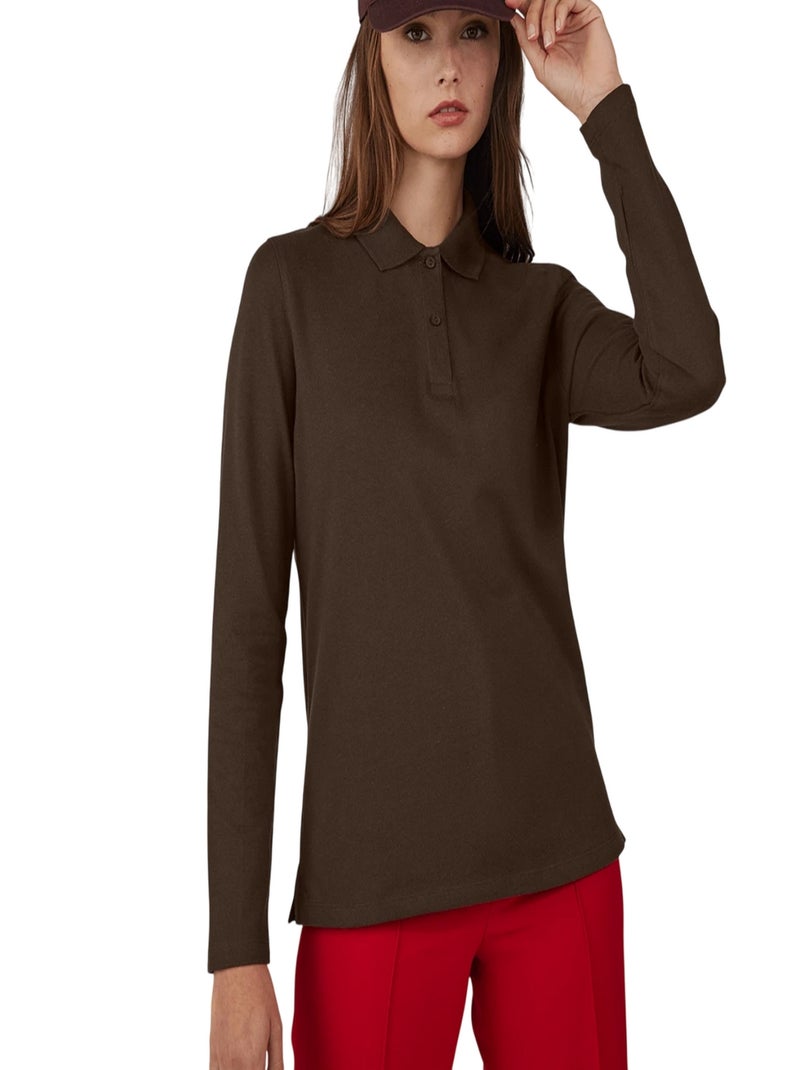 B&C - Polo manches longues MY POLO Corail - Kiabi