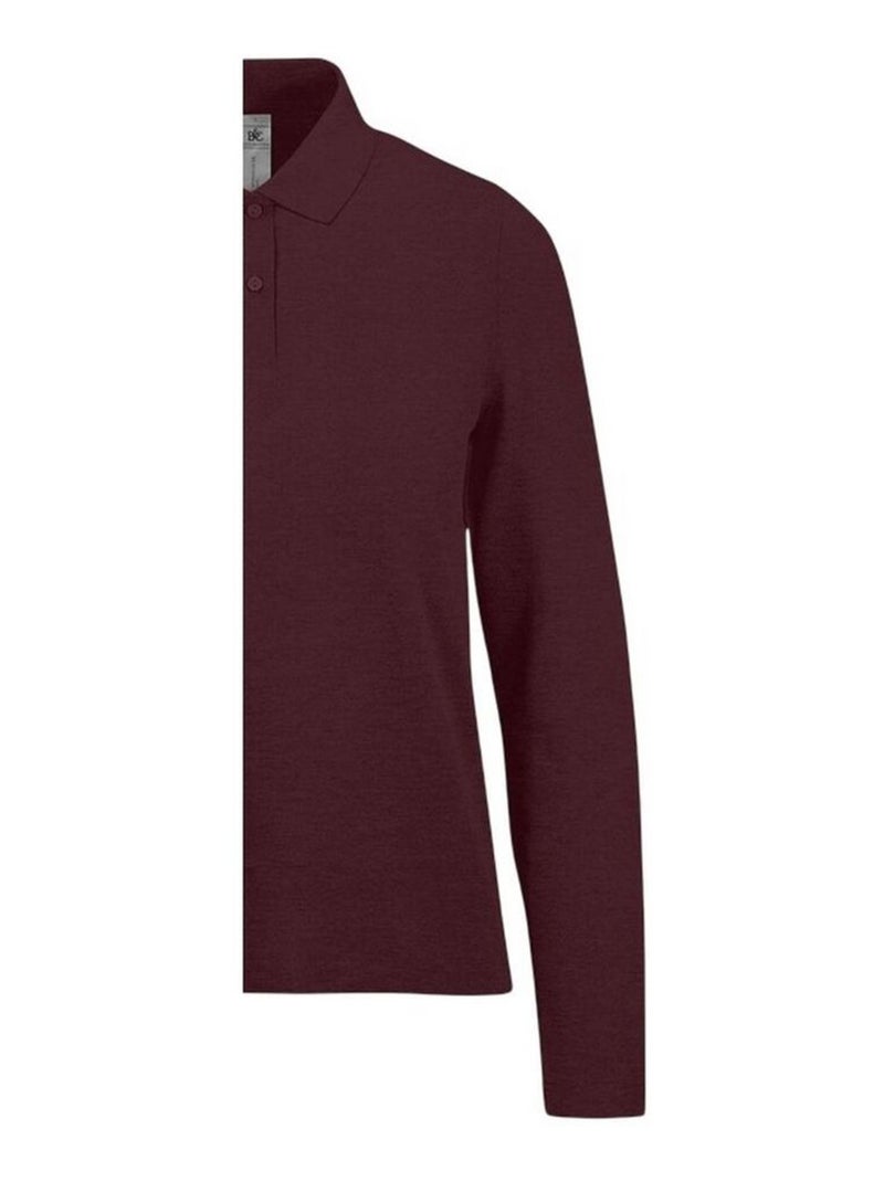 B&C - Polo manches longues MY POLO Marron cappuccino - Kiabi