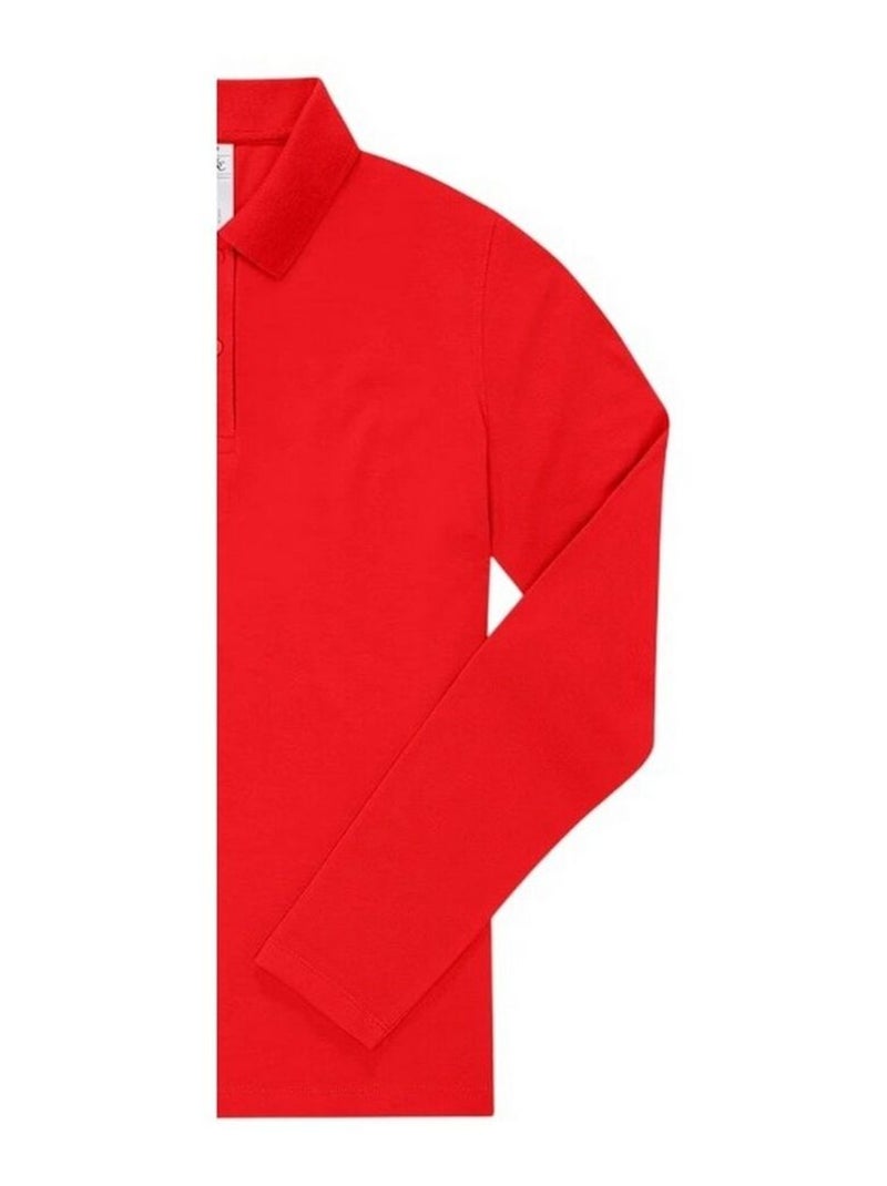 B&C - Polo manches longues MY POLO Rouge - Kiabi