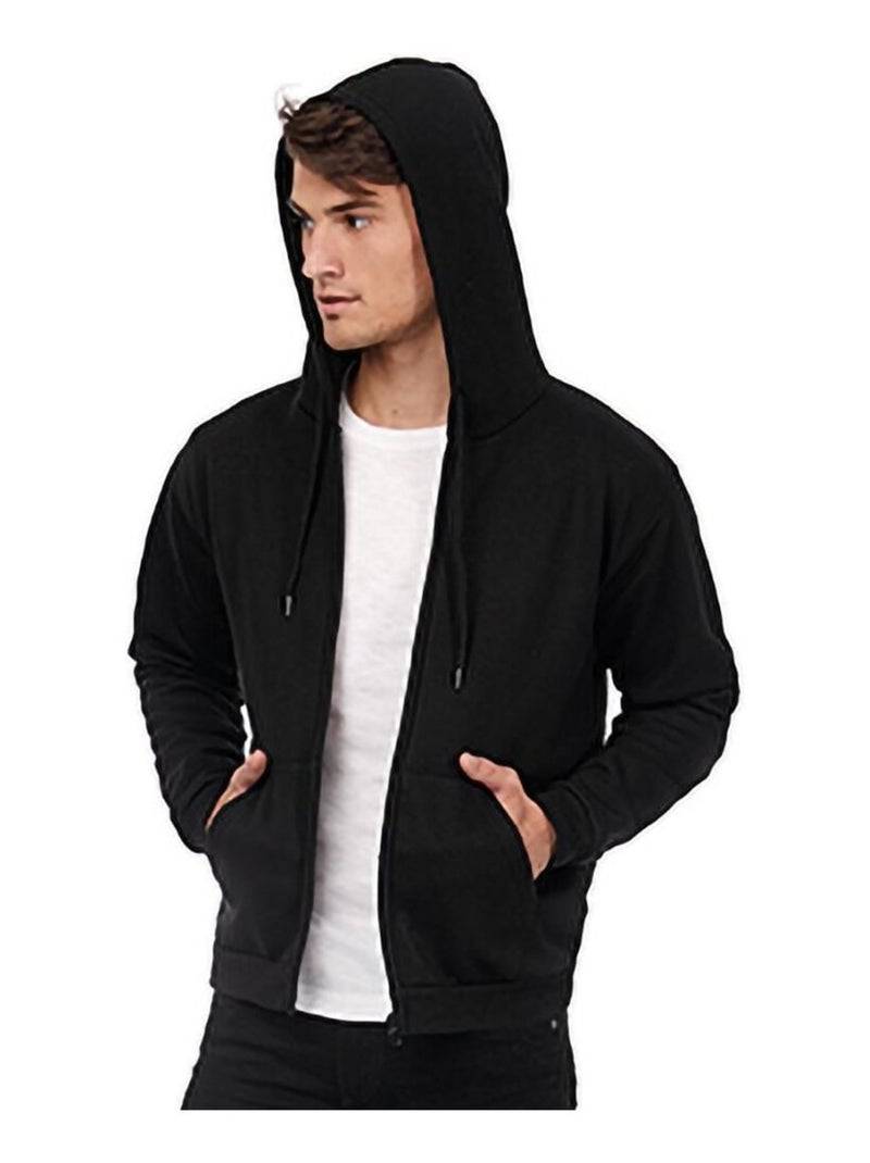 B&C - Sweat à capuche et fermeture zippée unisexe Noir - Kiabi