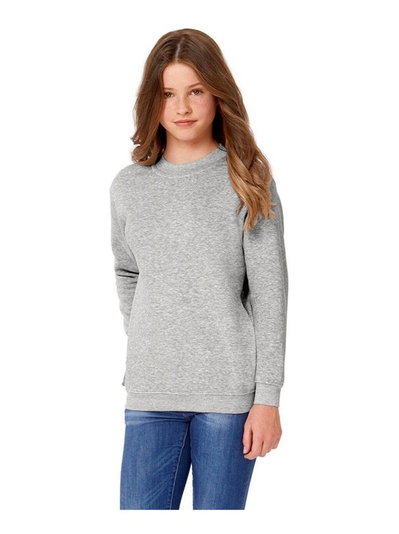 B&C - Sweat manches cousues Gris chiné - Kiabi