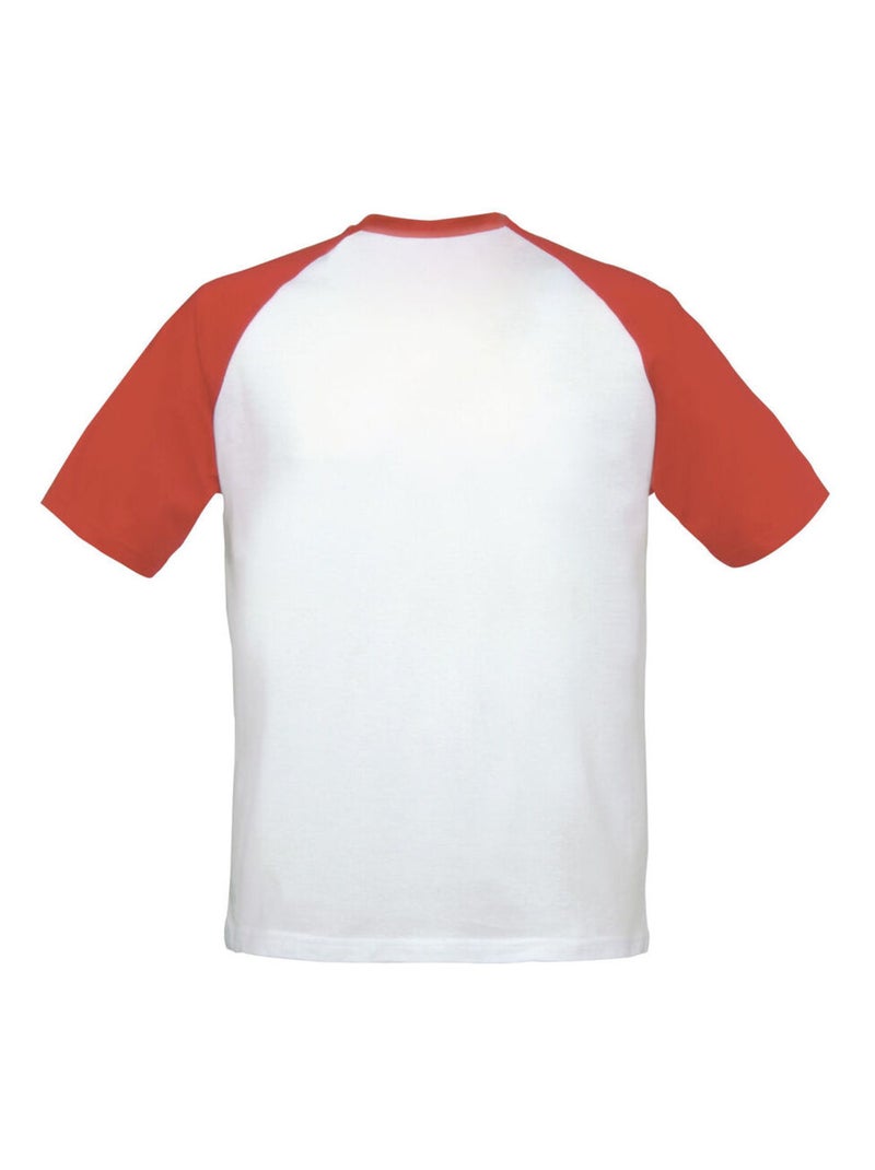 B&C - T-shirt baseball Blanc Bleu - Kiabi