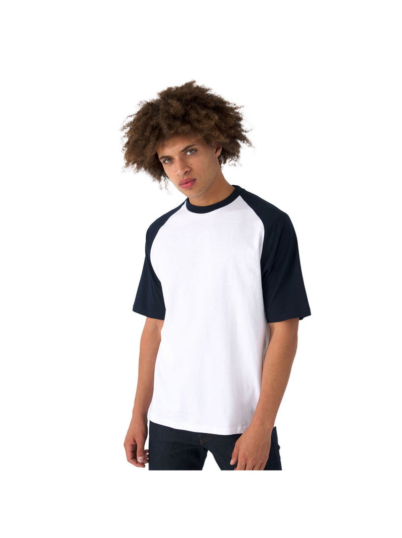 B&C - T-shirt baseball Blanc/Rouge - Kiabi
