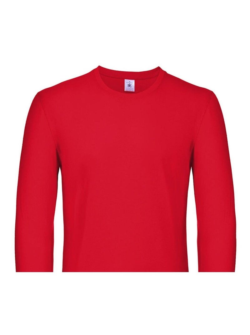 B&C - T-shirt manches longues #E150 Rouge - Kiabi