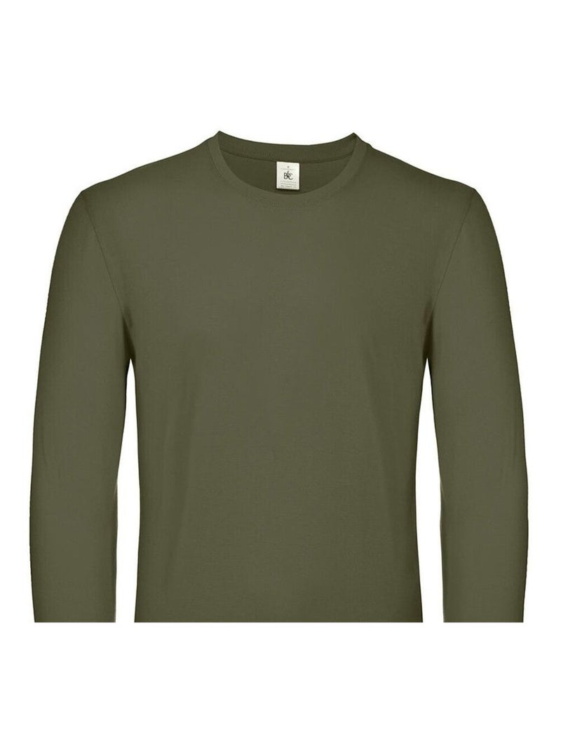 B&C - T-shirt manches longues #E150 Vert kaki - Kiabi