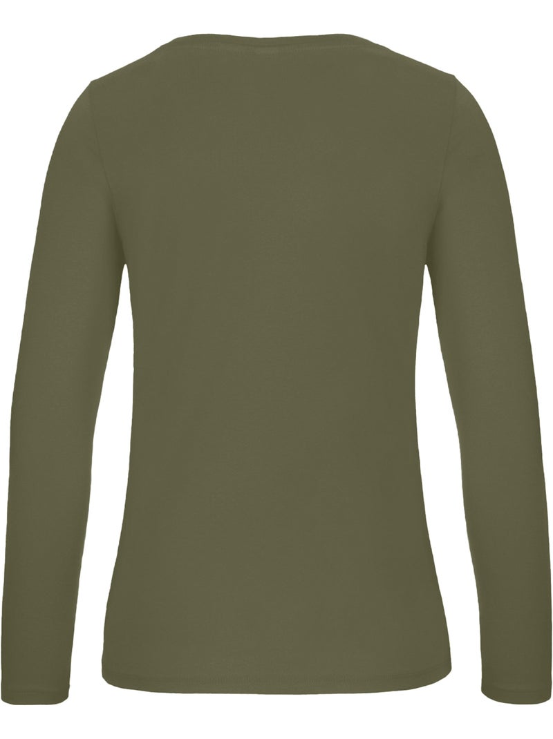 B&C - T-shirt manches longues #E150 Vert kaki - Kiabi